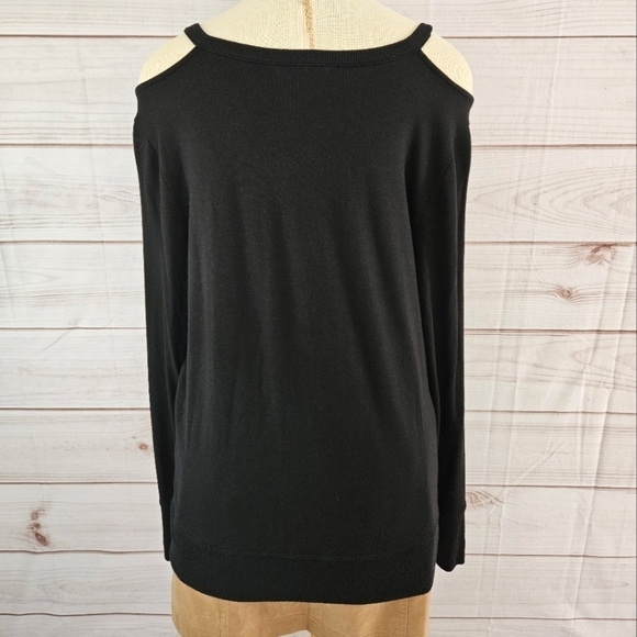 Athleta Cut Out Ribbed Crewneck Sweater in Black Size Large - Picture 3 of 8